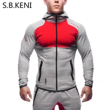 S.B.KENI 2017 splicing hoodie camisetas masculina men coat bodybuilding and fitness hoodie muscle men’s sportswear