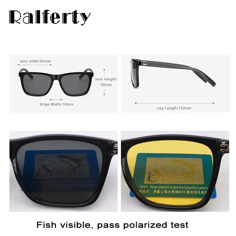 Ralferty, солнцезащитные очки, квадратные, поляризационные, солнцезащитные очки для мужчин и женщин, фирменный дизайн, Полароид, солнцезащитные очки для вождения, мужские, UV400, очки Oculo 7031