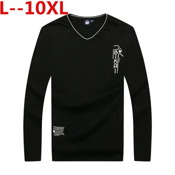 

Plus 10XL 8XL 6XL 4XL 2018 Autumn New Fake Double Layered T-Shirt Men Long Sleeve Cotton Fashion Tops High Quality Slim Fit Tees