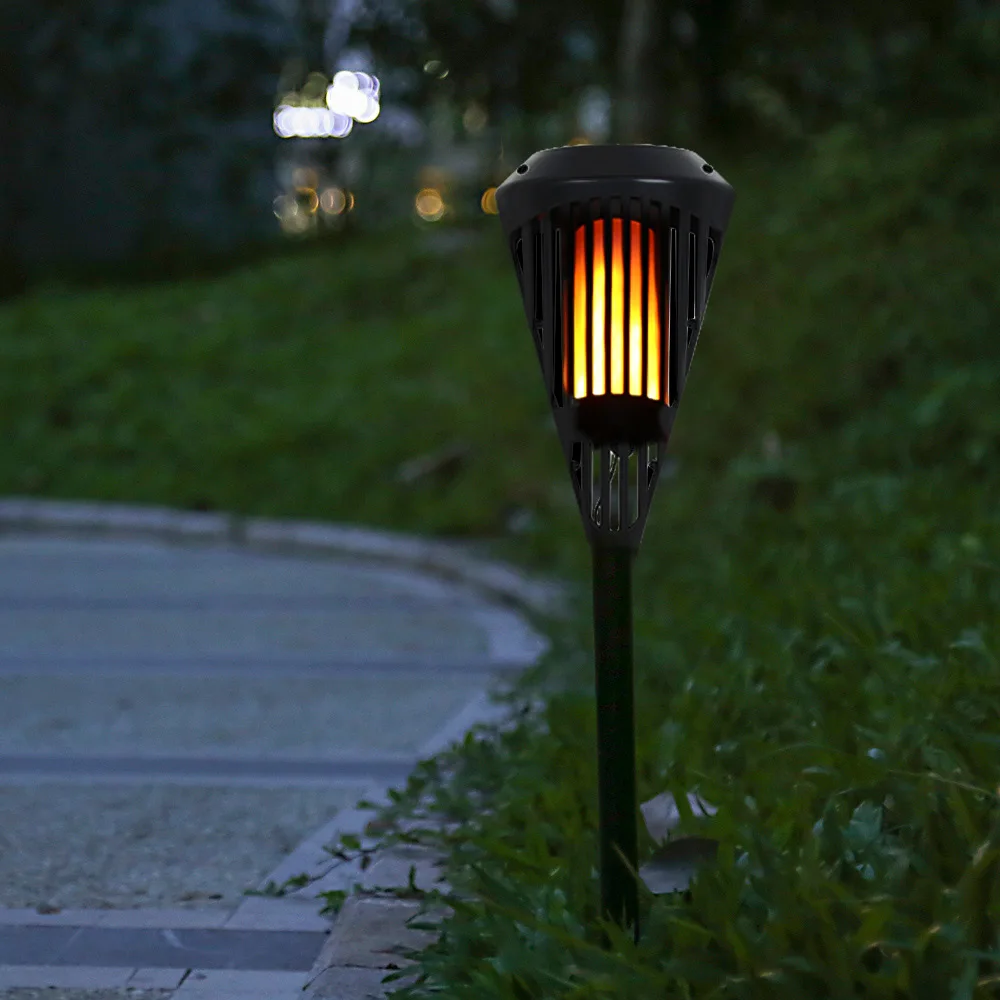 

Retro Streetlight LED Solar Waterproof Flickering Flame Torch Lamp Garden Light Auto-recharging LED Solar Lamp Modern Outdoor