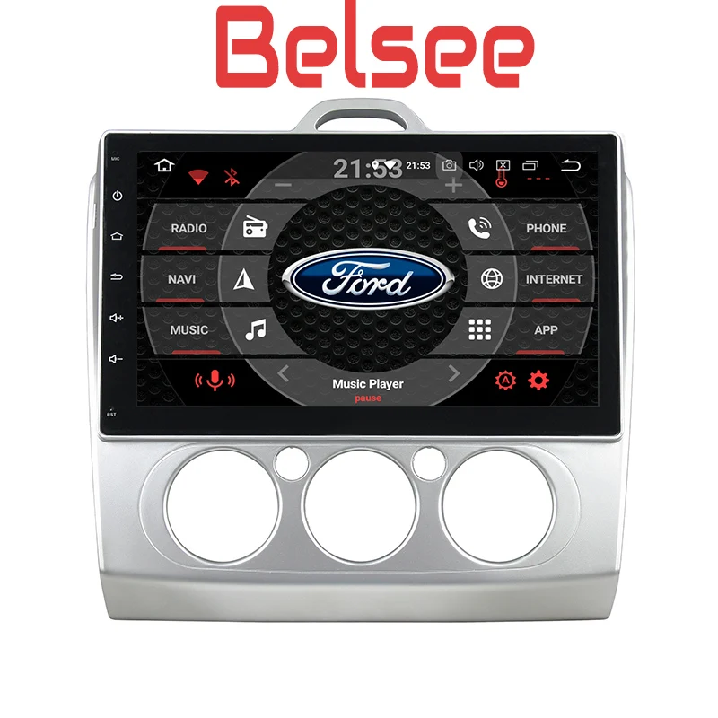 

Belsee Android 8.0 Head Unit Stereo Navigation GPS DVD Car Radio 4+32GB for Ford Focus 2 3 mk2 MT 2006 2007 2008 2009 2010 2011