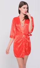 sexy lingerie set hot sexy satin Kimono robe babydoll erotic costume sexy bathrobe nightgrown sex product lenceria sexy hot