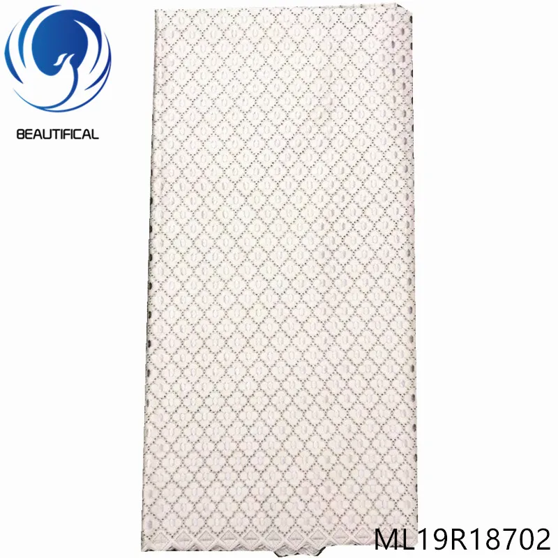 

BEAUTIFICAL african cotton fabrics New arrival swiss lace polish lace fabric for men 5yards dry cotton lace fabric ML19R187
