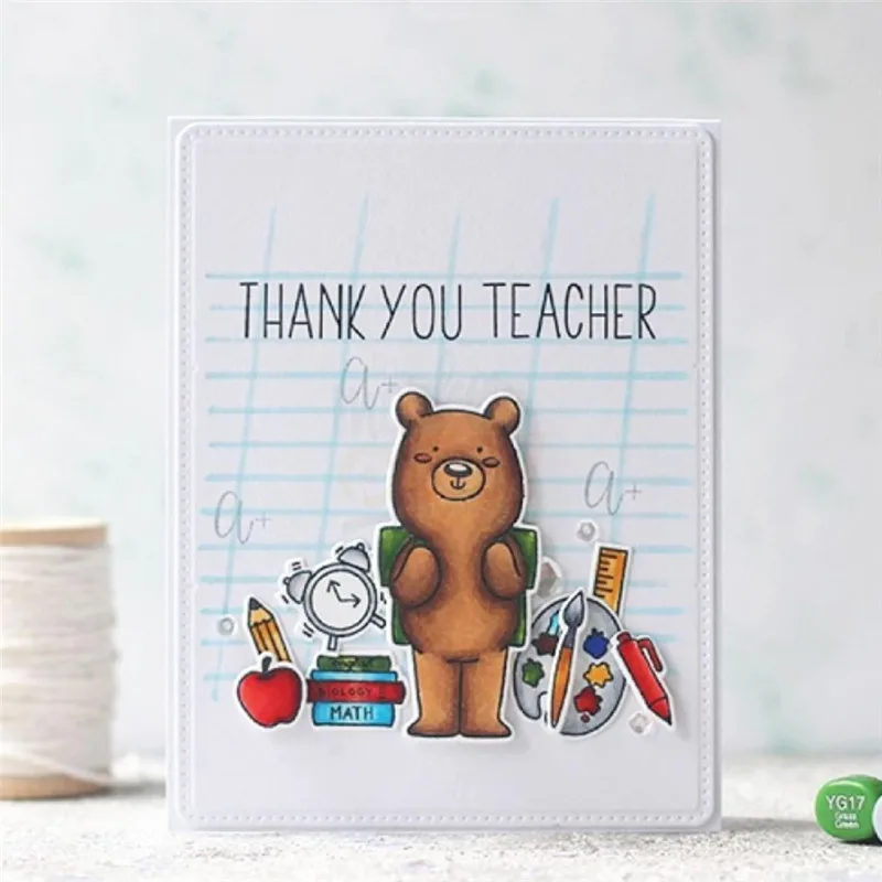 

Eastshape Letter Thank you Teacher Stamps and Dies For Teacher for DIY Dies Scrapbooking Clear Stamp Card Making Craft