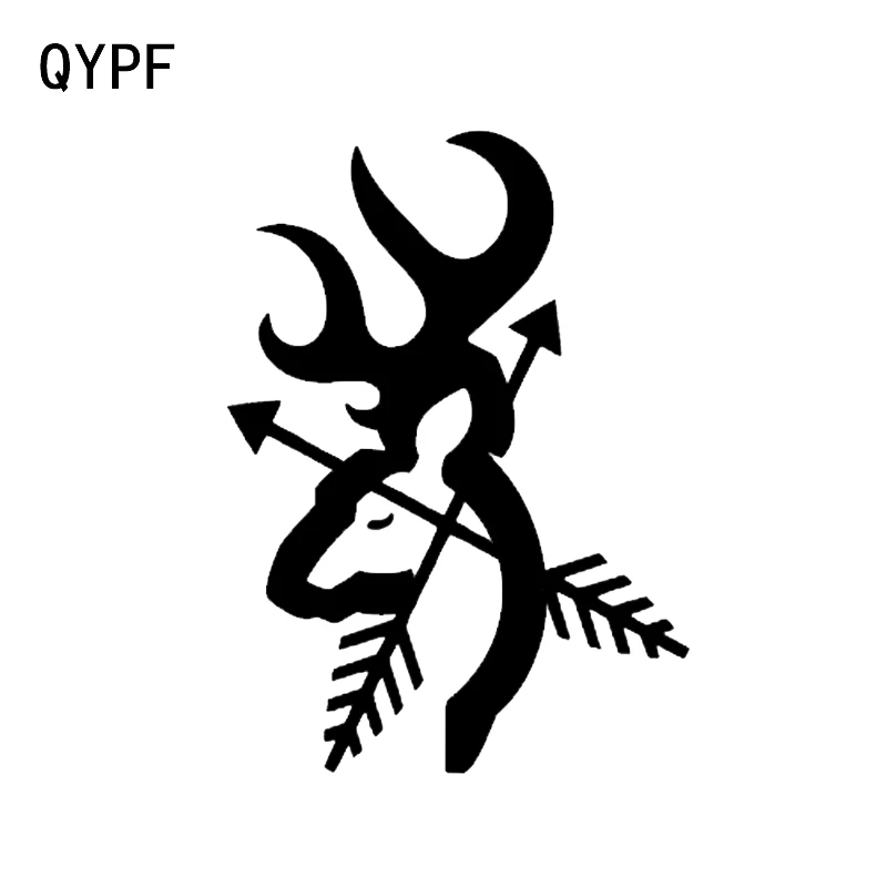 

QYPF 12.1*16.8CM Interesting Antlers Hunter Archery Decor Car Sticker Vinyl Bumper Window C16-1765