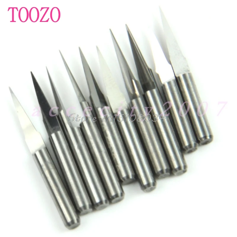 

New 3.175mm Carbide PCB Engraving Bits CNC Router Tool 10 Degree 0.3mm 10Pcs S08 Drop ship