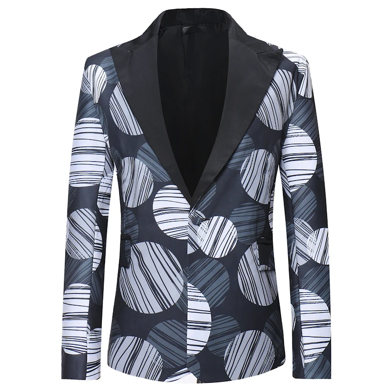 Men's Csual Suit Blazer One Button Slim Fit Coat Jacket Tops