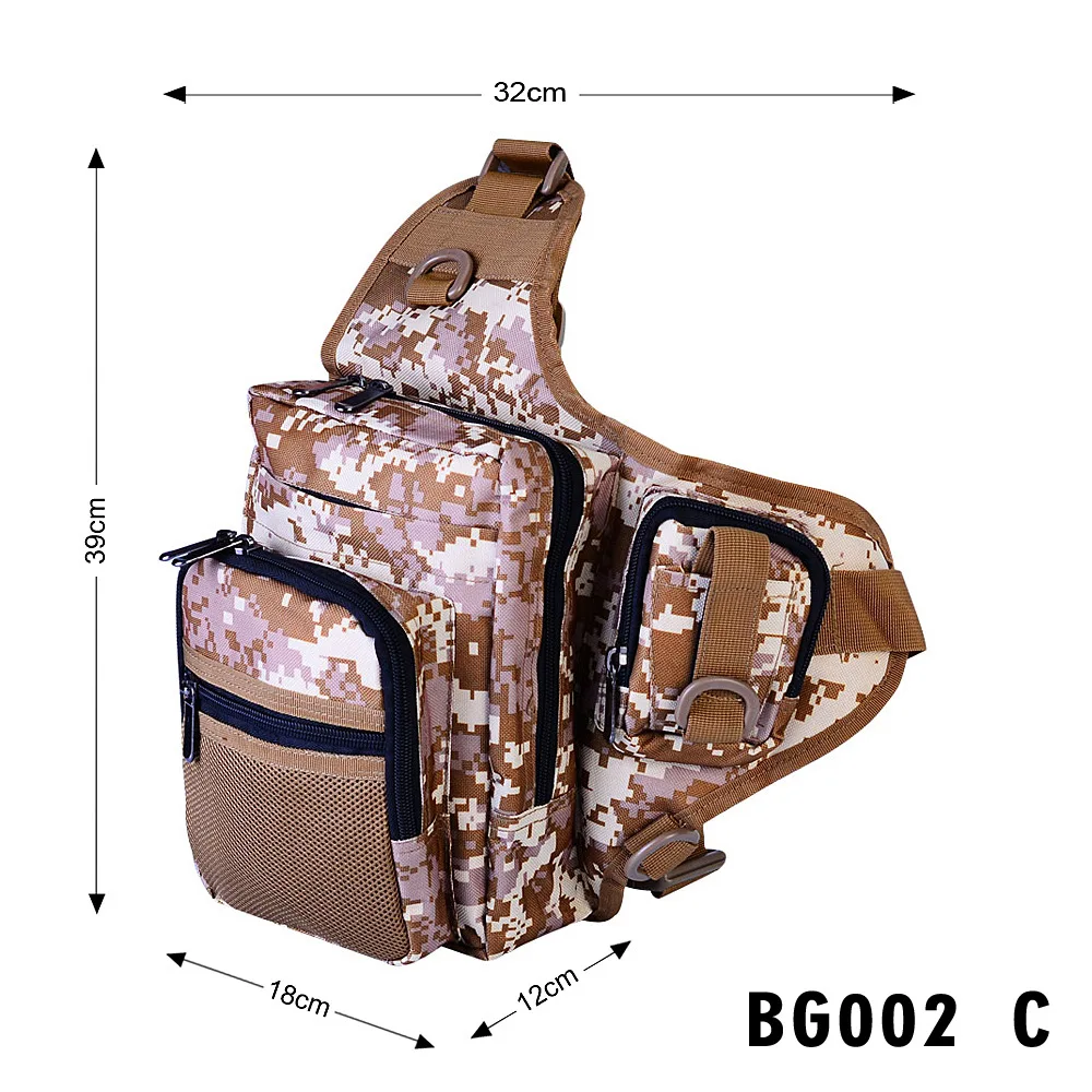 Fishing Bag Canvas Carp Fishing Reel Lure Tackle Bag Green/Orange 18*39*12CM Multifunction Waterproof Shoulder Gear