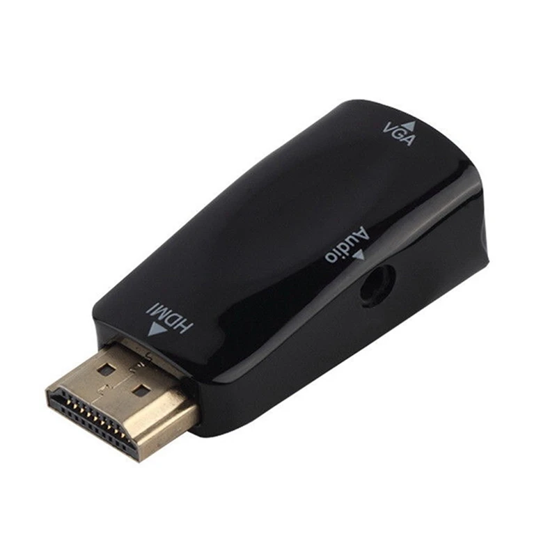 1080P HDMI Мужской к VGA Женский адаптер видео конвертер 3,5 мм аудио выходной кабель горячий черный