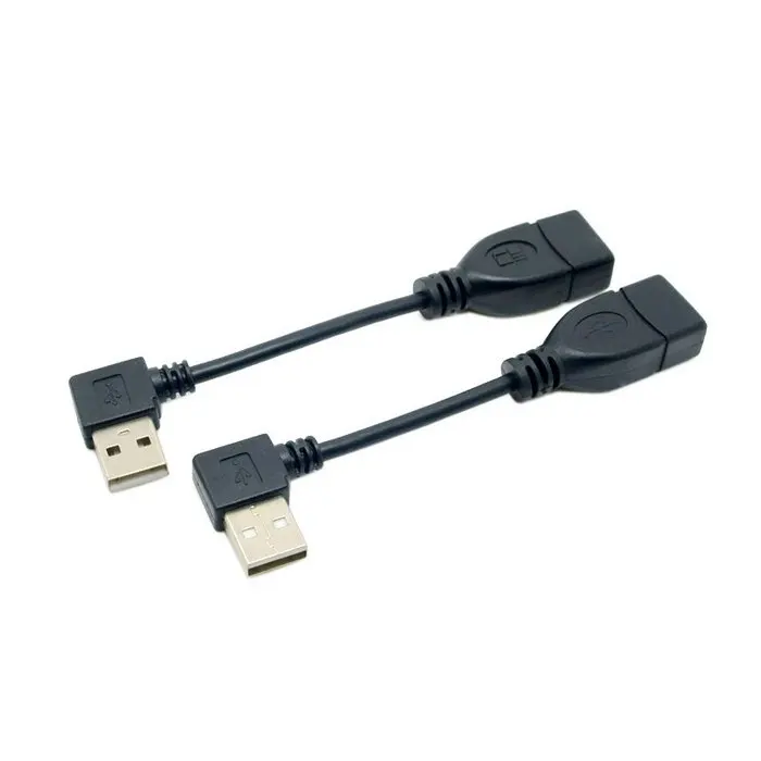 

90 Degree Left & Right Angled USB 2.0 A Male to USB 2.0 Female Extension Adapter Cable 10cm 20cm 40cm 0.1m 0.2m 0.4m