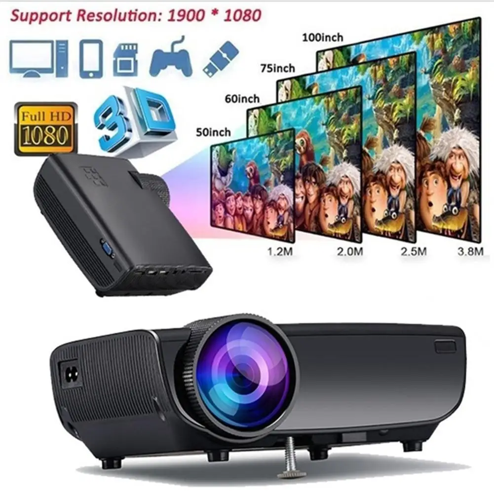 

SKY GP70 Portable Mini LED Cinema Video Digital HD Home Theater Projector Beamer Proyector with USB HDMI