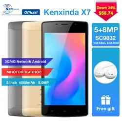 В наличии Kenxinda X7 смартфон 5,0 дюймов Andriod7.0 1 ГБ оперативная память 8 встроенная 4 ядра 5MP + 8MP камера 4000 мАч gps г разблокировать мобильный телефон