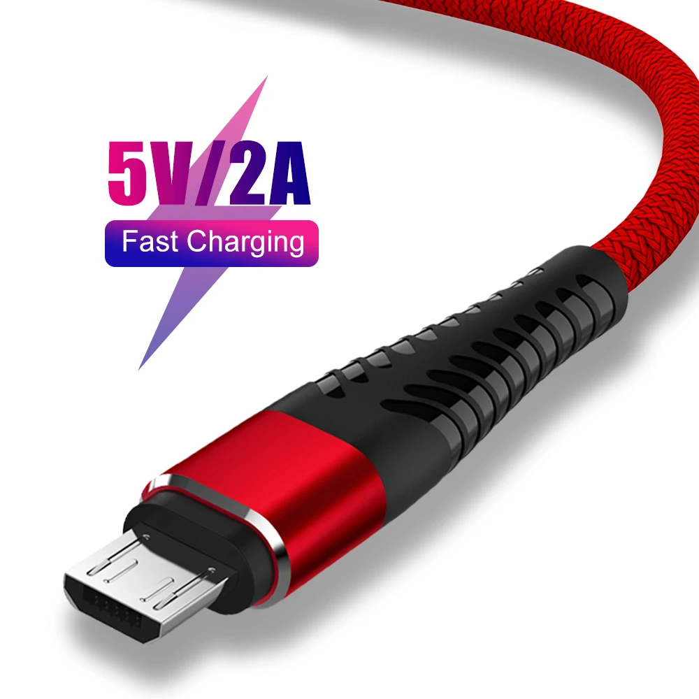 

Micro USB Cable 2A Fast Charging Microusb Charger Cord For Samsung S7 Xiaomi Redmi Note 5 Pro 4 Tablet Android Phone Micro USB