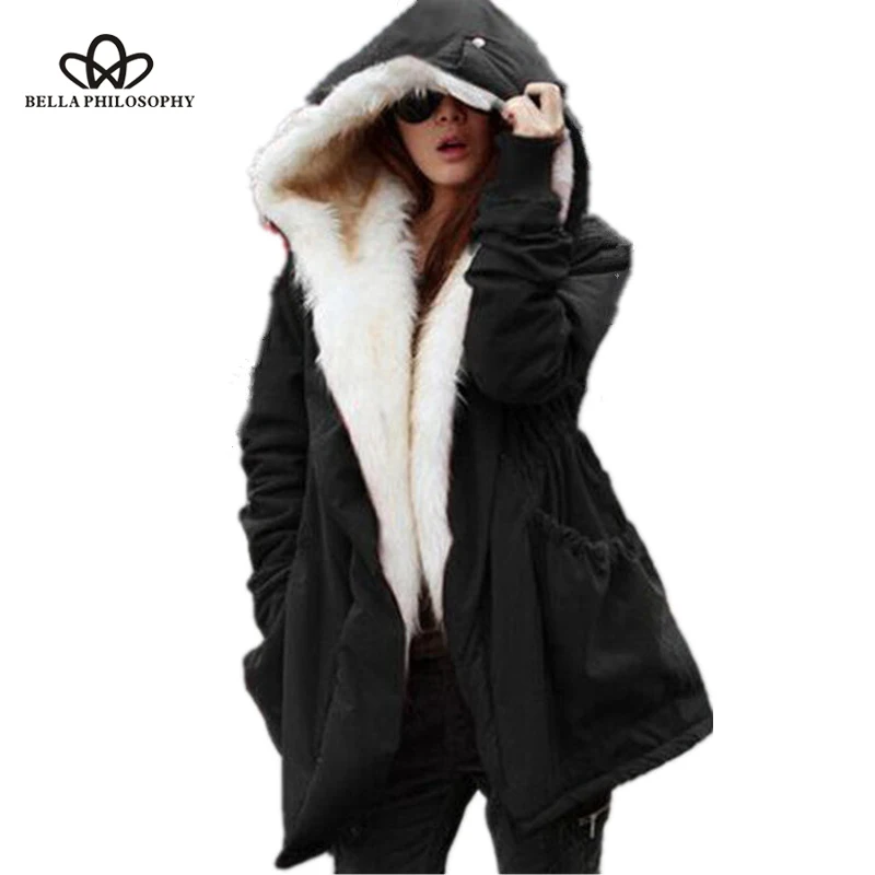 Wonder 2018 new autumn Solid color fur coat cotton padded hooded jacket winter coat women casual parka arm female winter jacket