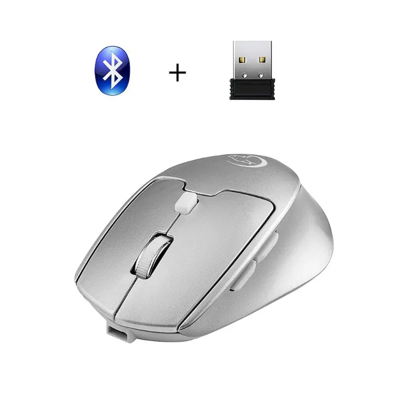 

Wireless Bluetooth Gaming Mouse 2.4G 2400DPI Rechargeable Mice Dual Mode USB Receiver Portable Optical for Apple Mac PC Tablet D