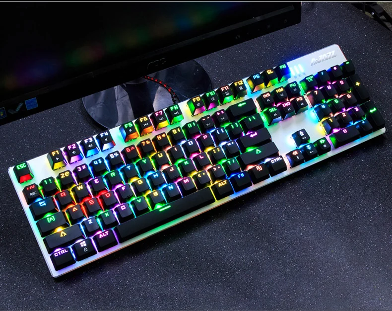 Ajazz RGB светодиодный с подсветкой мультимедийная механическая клавиатура Проводная USB с подсветкой игровая клавиатура геймер эргономичная для ноутбука компьютера