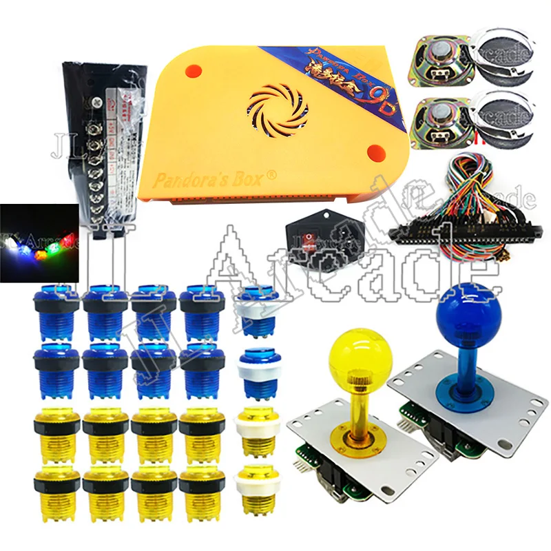 

Pandora box 9D 2500 in 1 arcade version jamma game board HDMI VGA DIY arcade ktis with joystick LED buttons speakers