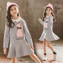 Г. Лидер продаж, платье для девочек Детские платья принцессы для девочек от 10 до 12 лет, футболка с длинными рукавами и рисунком милое детское платье с оборками