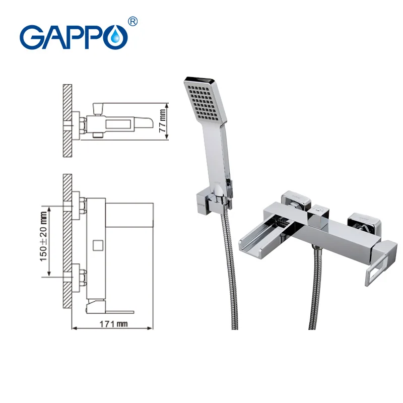 GAPPO смеситель для ванной комнаты кран для душа водопад смеситель для ванны кран для ванной настенный дождевой душевой набор