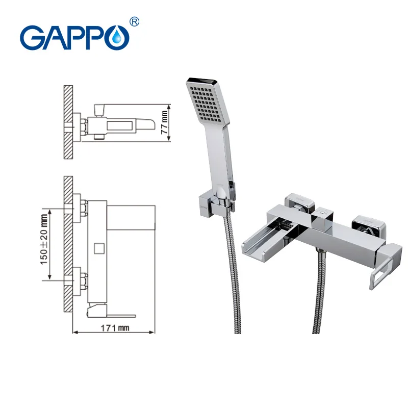 Günstig GAPPO Badewanne wasserhahn bad dusche wasserhähne wasserfall bad mischer badewanne wasserhähne wand montiert regen dusche set