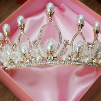 

Vintage tiara de noiva Queen Tiaras Rhinestone Crowns Wedding Hair Accessories Bride Bridesmaids Jewelry 2018 Head Wear Cheveux