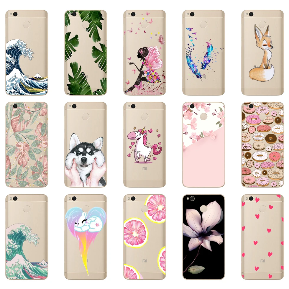 

02SX Case For Xiaomi Redmi 4X Cover Cute Bags Soft Silicone TPU Cover For Xiaomi Redmi 4X Case For Redmi 4X Phone Cases