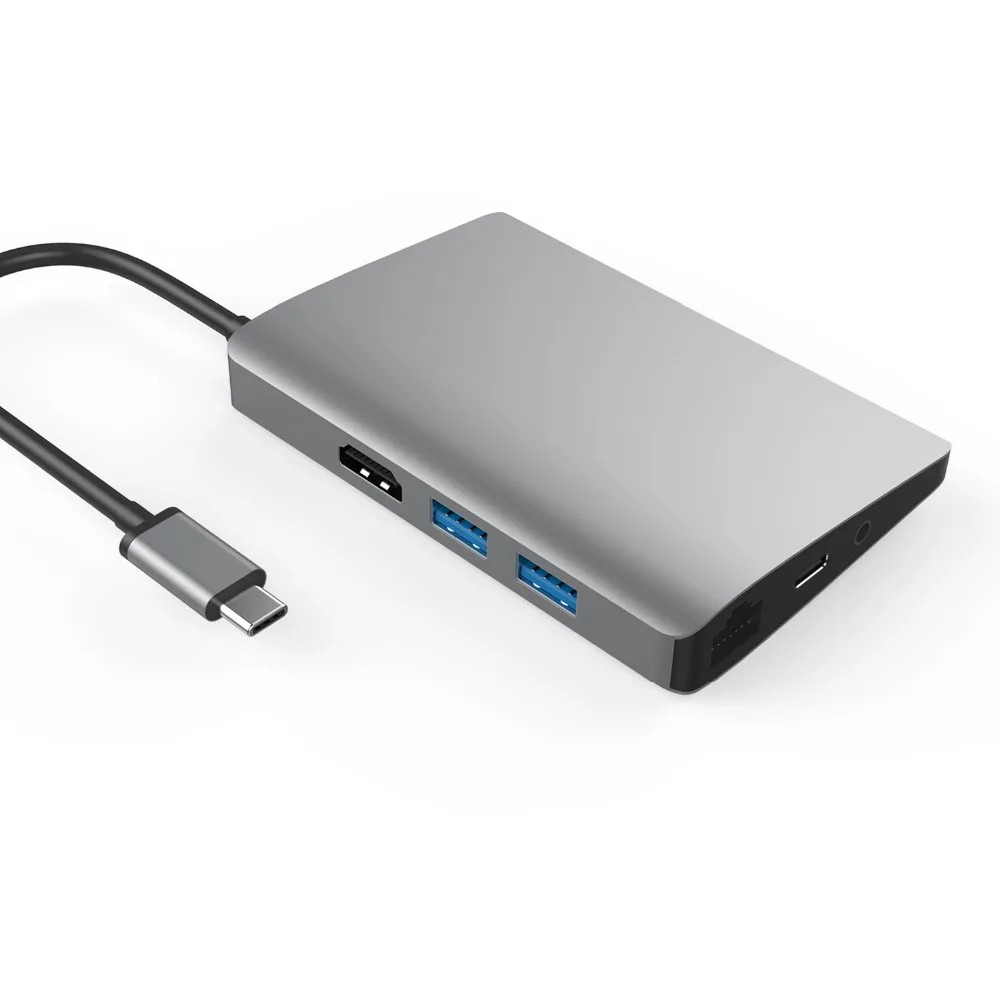 Amkle 9 в 1 USB C концентратор с разъемом питания типа 4K видео HDMI SD/TF Card Reader коммутатор