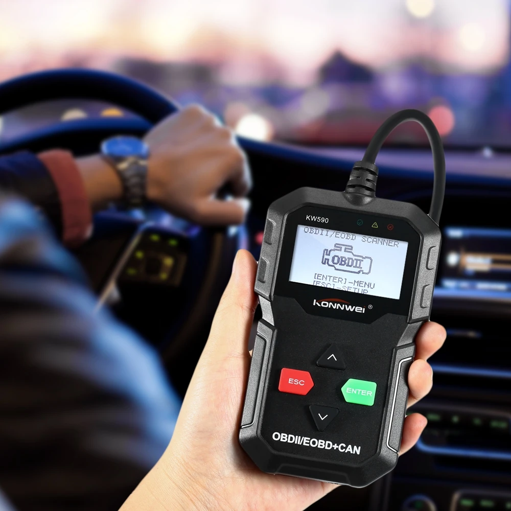 KONNWEI KW590 OBDII/EOBD 12V CAN автоматический сканер кода поддержка протокола компьютерной