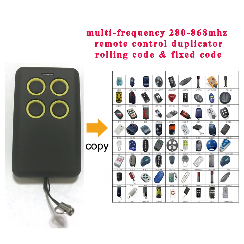 10pcs Multi Frequency Copy 280 868mhz Rolling Code Garage Door