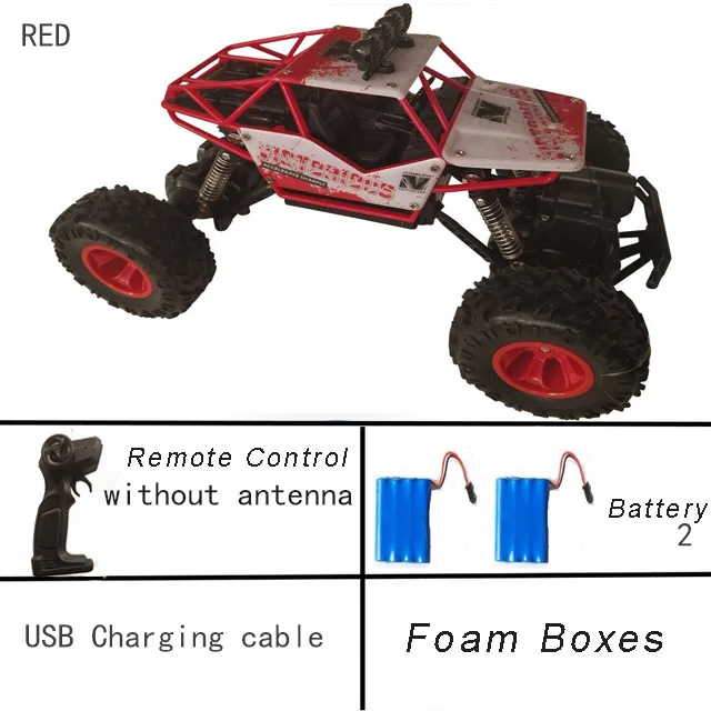 4WD электрический автомобиль RC автомобиль Bigfoot автомобиль 1/12 Багги 2,4G Радиоуправляемый автомобиль двойной мотор Высокоскоростной грузовик внедорожник игрушки подарок - Цвет: 27cm red 2 battery