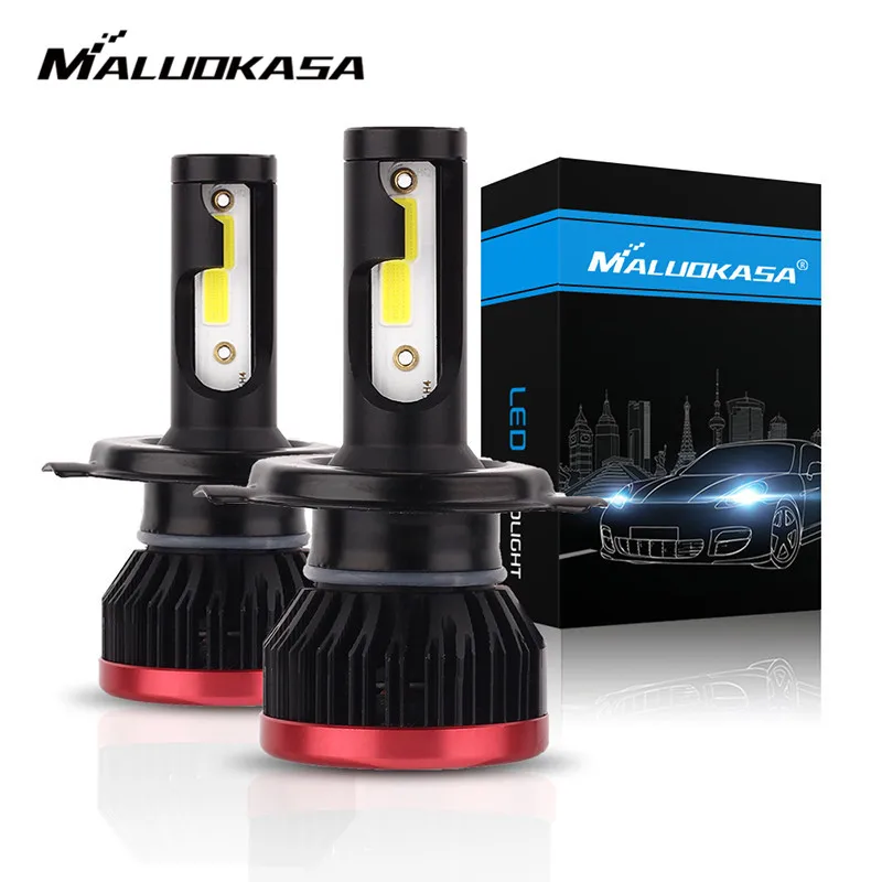 Online Mini bombillas LED para coches H4 H7 H11 9005 9006 DOB Chip lamparas faros antiniebla para coches 20000LM 6500K luces de día y noche