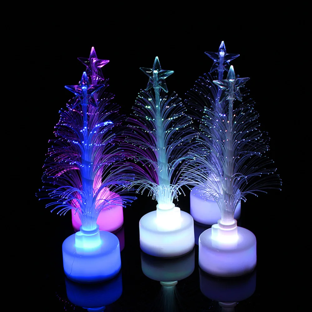 Colorful table LED Fiber Optic Nightlight Christmas Tree Lamp Light Xmas Gift