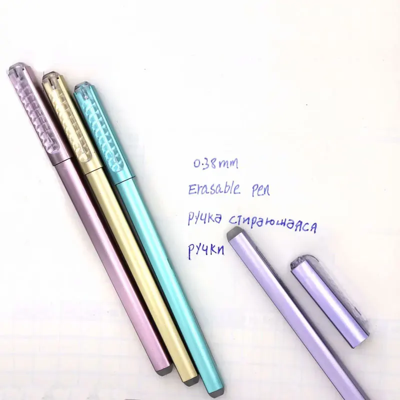 4 шт./компл. металлический Цвет стираемая ручка стержень 0,38 мм ручка шариковая ручка с синими чернилами стержень для школы и офиса письменные принадлежности канцелярские