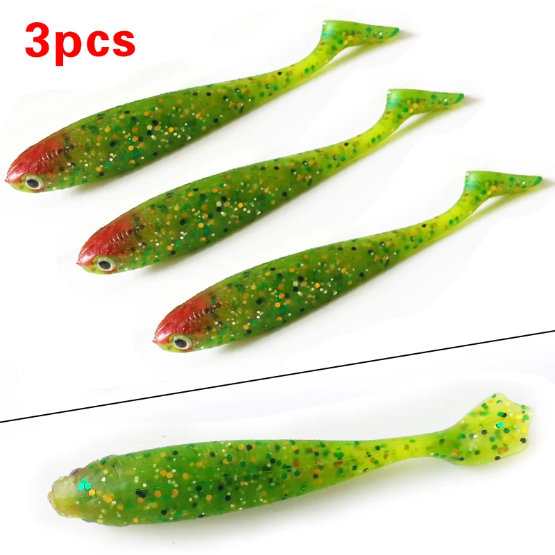 3Pcs/lot Fishing lures 6.2g 9.5cm Soft Worm Lure 3D eyes multiple Colour silicone Artificial Fake Bait fishing wobblers Pesca