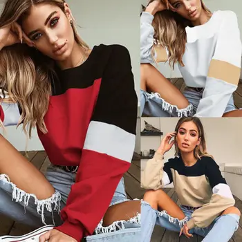 

Womens Long Sleeve Hoodies Sweatshirt Jumper Hooded Pullover Tops Blouse Coat