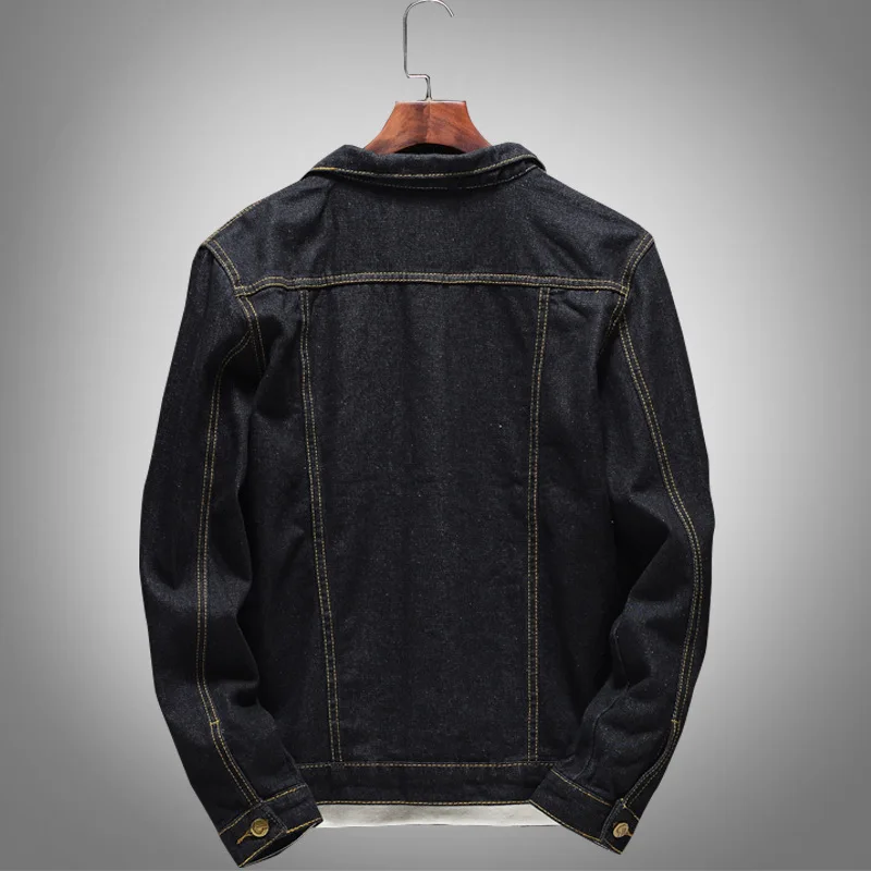 2019 New Arrival Spring Autumn Men Black Blue Denim Jacket Men Streetwear Single Breasted Jeans Jacket Coats Mens Plus Size 5XL