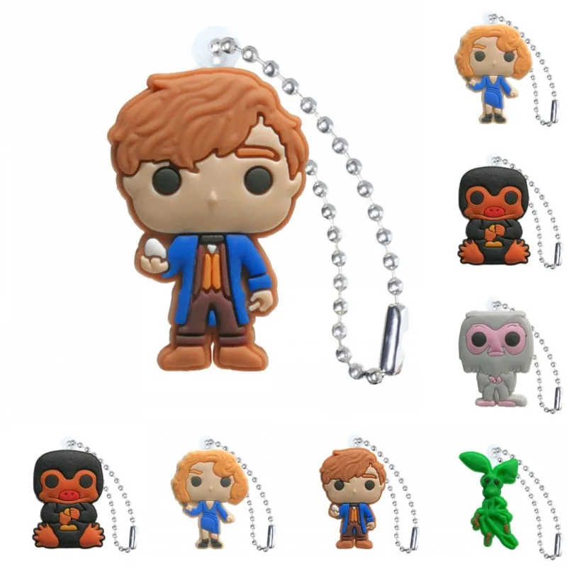 

1pcs PVC Keychain Cartoon Figure Fantastic Beasts Key Chains Key Ring Key Holder Key Cover Fashion Charms Trinkets Kids Gift