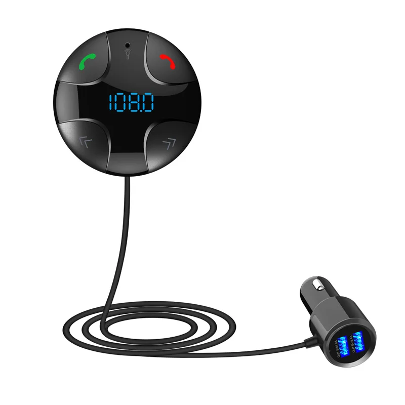 JaJaBor FM трансмиттер Bluetooth Car Kit Автомобильный беспроводной A2DP Аудио музыкальный приемник Handsfree Car MP3-плеер Цифровой светодиодный дисплей