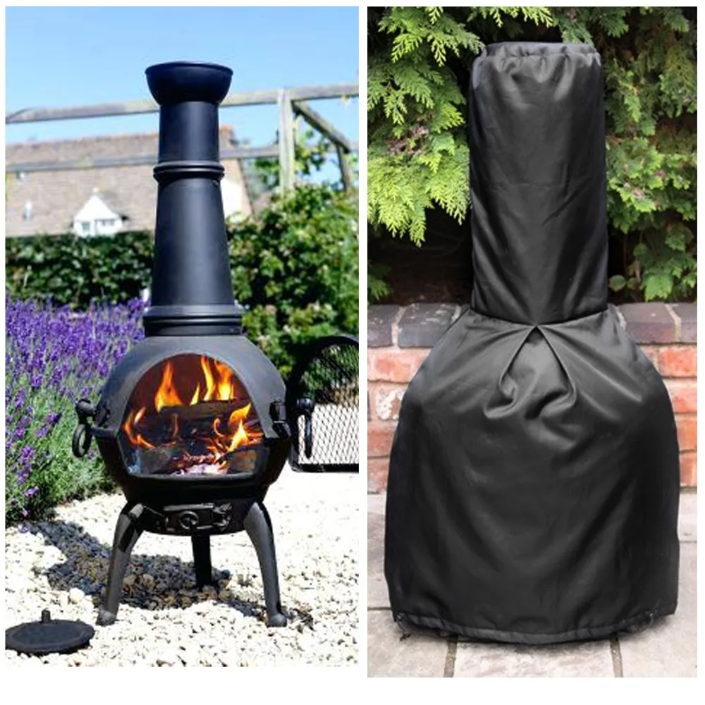 190T черный водонепроницаемый садовый дымоход/крышка дымохода Chiminea 122*21*61 см