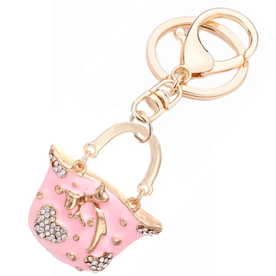 Creative Handbag Keychain!Rhinestone Bags Key Chains Ring Holder Charm