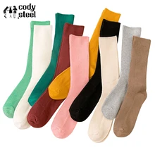Винтажные женские носки, повседневные хлопковые носки, модные женские теплые длинные носки для женщин, 3 пар/лот = 6 штук