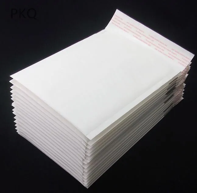 100p cs/lot White Kraft Bubble Mailers Padded Envelopes Shipping Bags Self Seal High Quality Business School Office Supplies