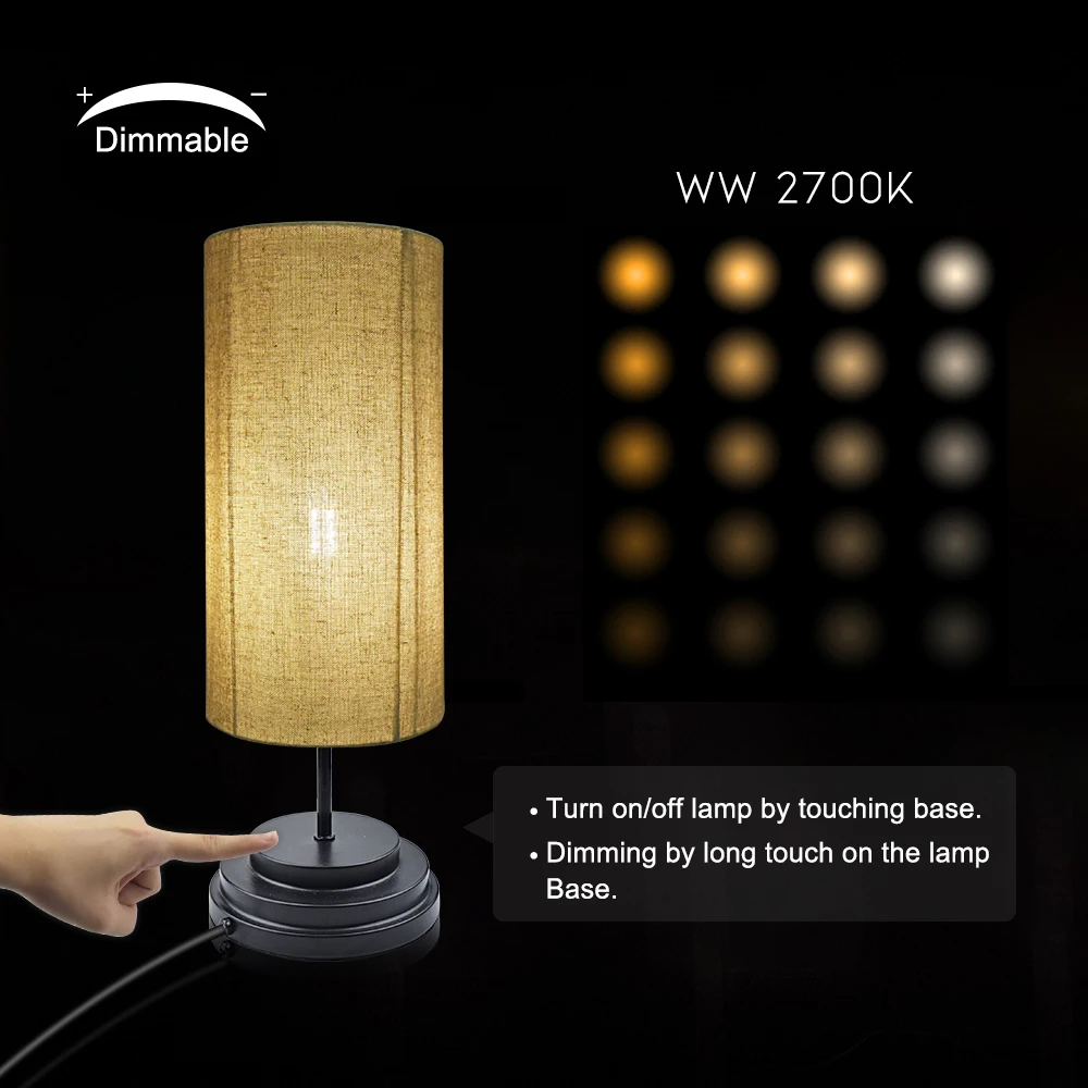 Retro Warm White Led Bulb Touch Bedside Lamp Fully Dimmable Low Warm White Led Bulb Touch Bedside Lamp