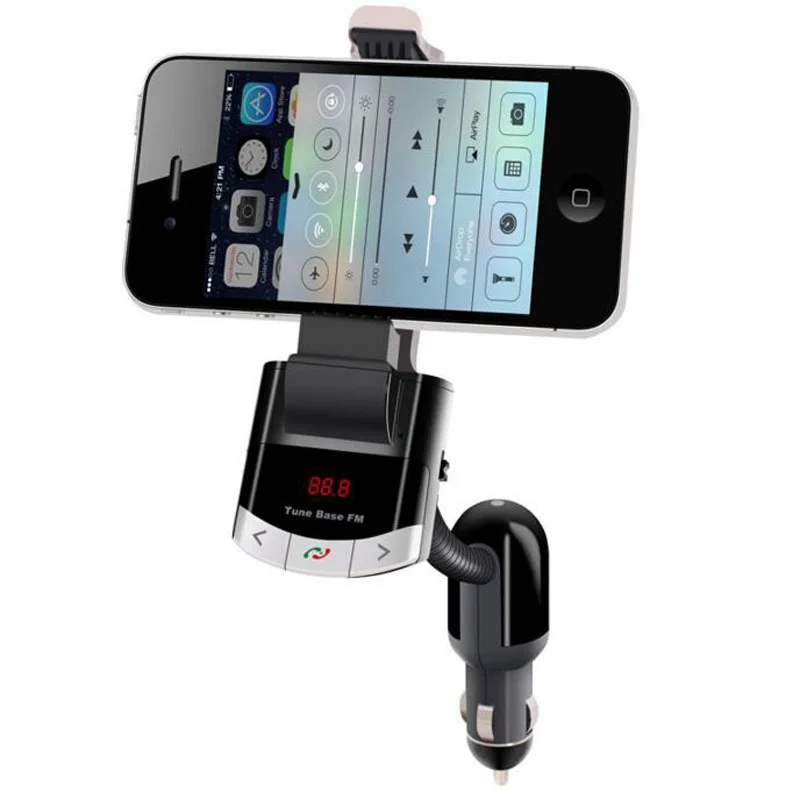 Multi Bluetooth Car Kit Phone Holder Original BT8118 BT Handfree Calling FM Transmitter with USB Charger Support Music Playing