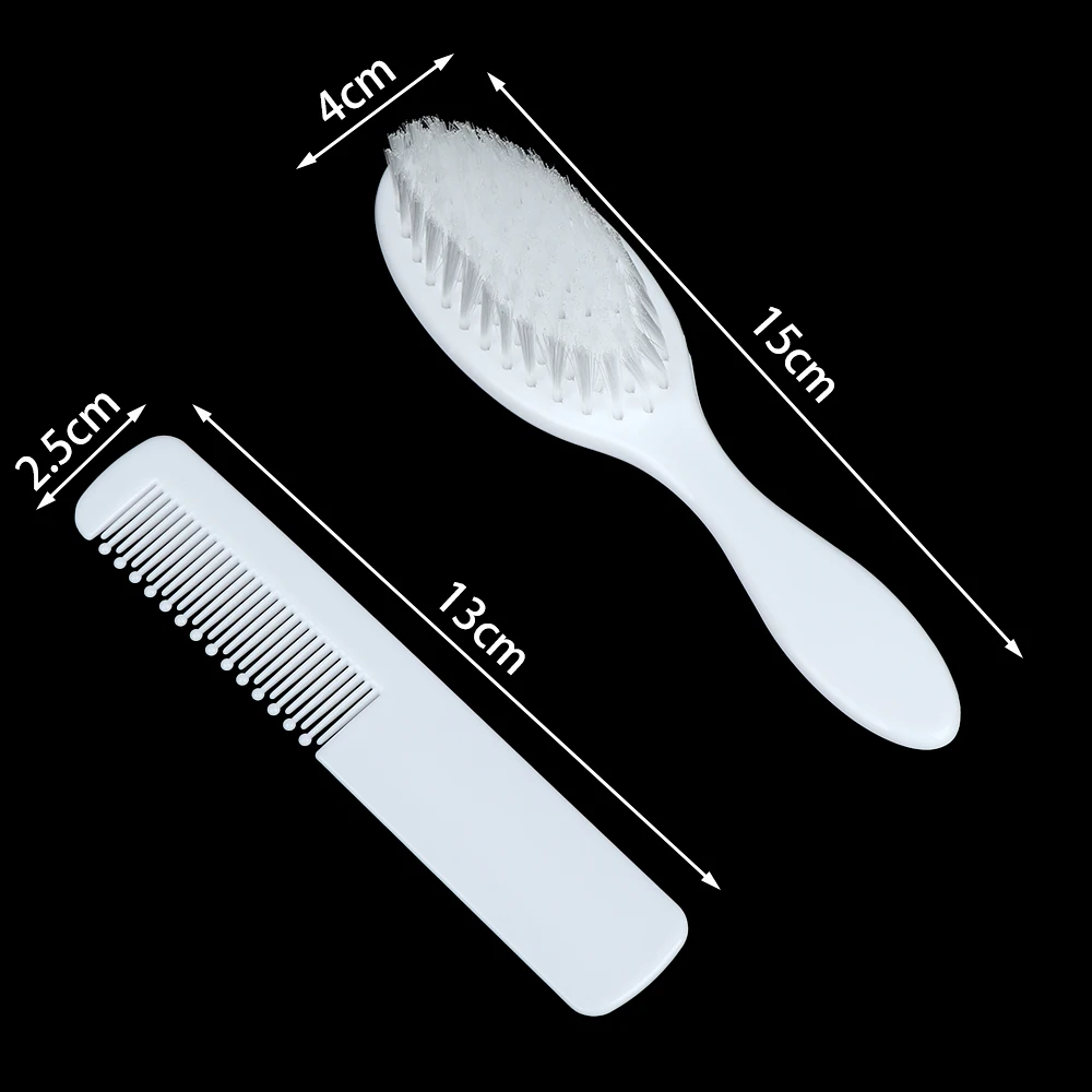 2 Pcs/Set White Safety Soft Baby Hairbrush Newborn Hair Brush Infant Comb Head Massager Care Convenient Daily Hairbrush