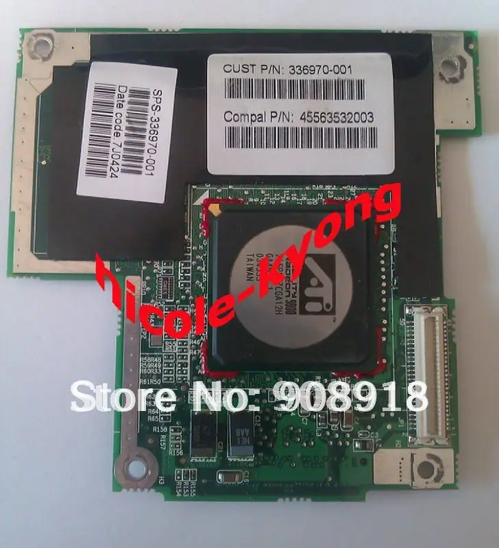  336970-001 336969-001 VGA Video GRAPHICS card for HP COMPAQ Compaq Presario x1000 NX7000 NX7010 zt3000 PP2080 LAPTOP 
