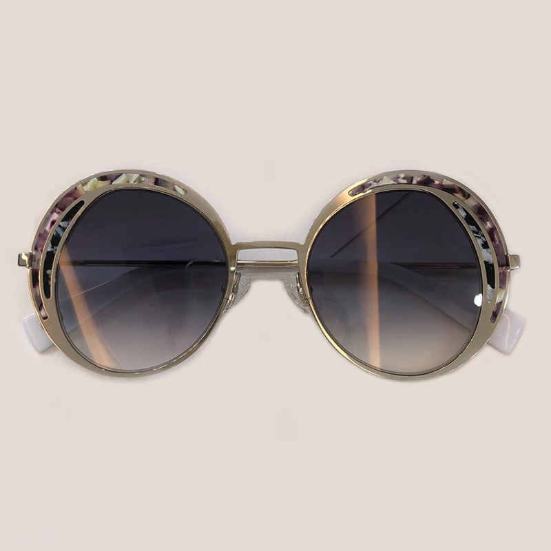 Круглые Солнцезащитные очки для Для женщин Брендовая дизайнерская обувь Высокое качество сплава рама UV400 защиты объектива оттенков с коробкой Óculos де золь