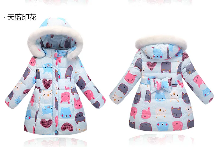 Модный высококачественный детский пуховик для девочек зимняя теплая куртка-пуховик свободного покроя и парка для девочек
