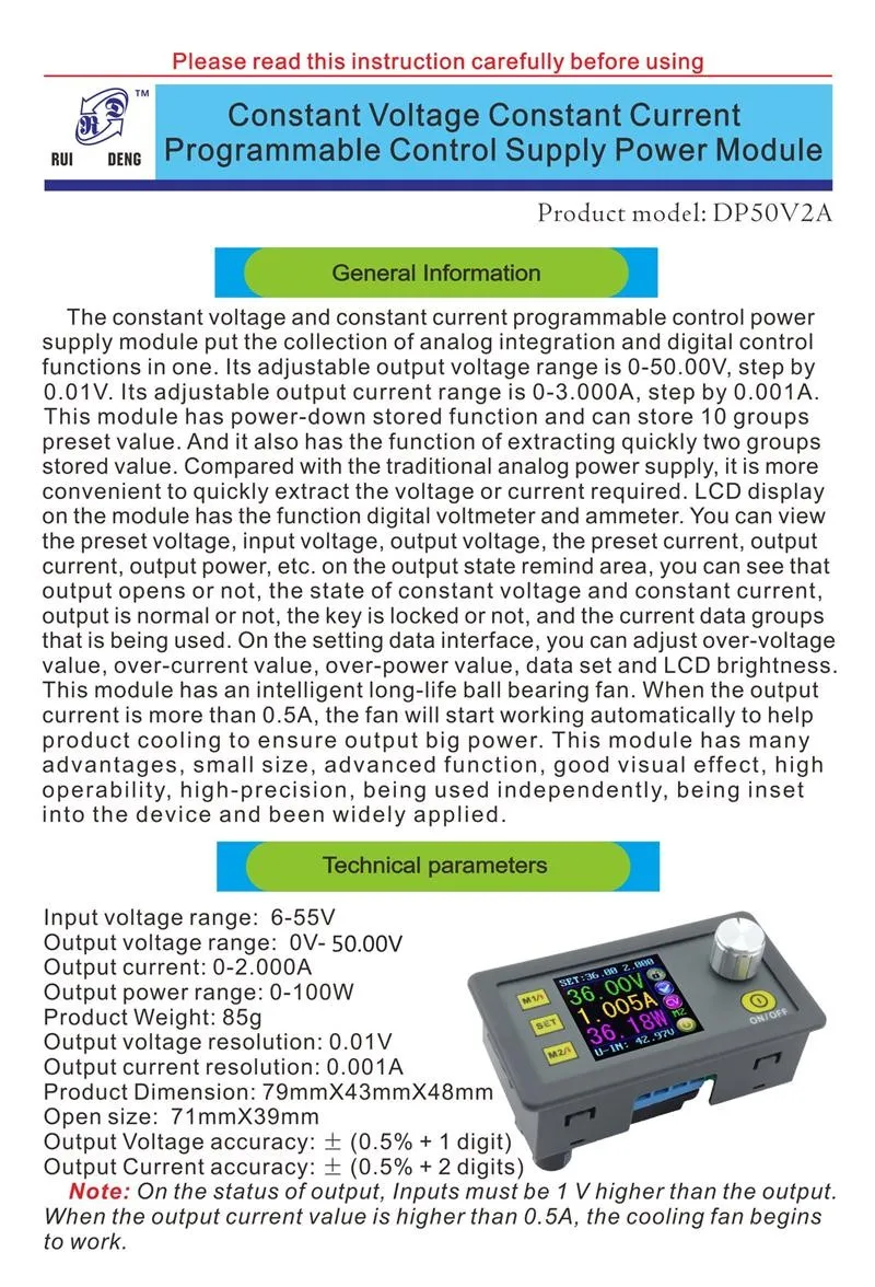 DP50V2A DC-DC NC/Программируемый Мощность конвертер ЖК-дисплей Дисплей постоянной Вольт Текущий Модуль с трек номер 12002769