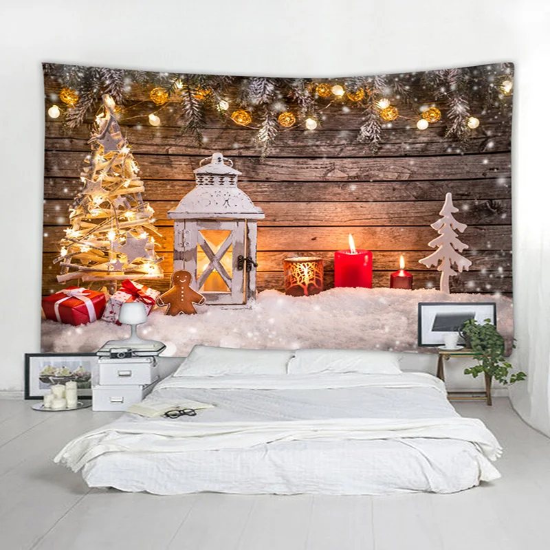 Горячая рождественское искусство домашний настенный гобелен литературный Маяк свеча снежинка, рождественские украшения Высокое качество
